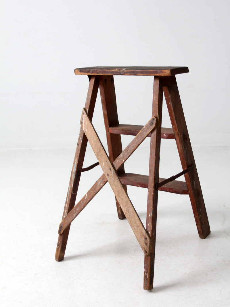 vintage wooden step ladder