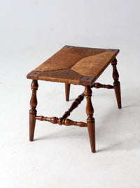 antique rush seat bench