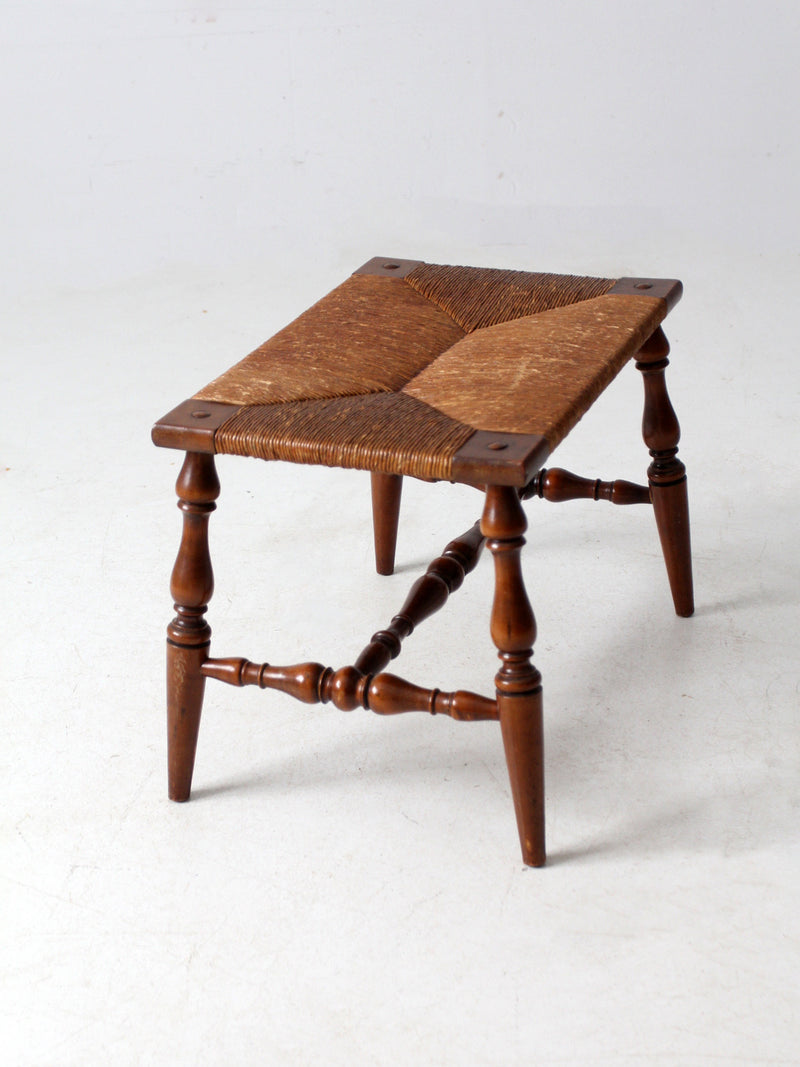 antique rush seat bench