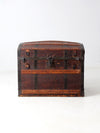 antique barrel top steamer trunk