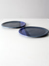 vintage studio pottery plates pair