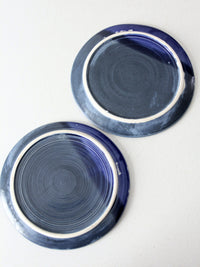 vintage studio pottery plates pair