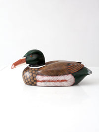 vintage hand painted wood mallard duck decoy