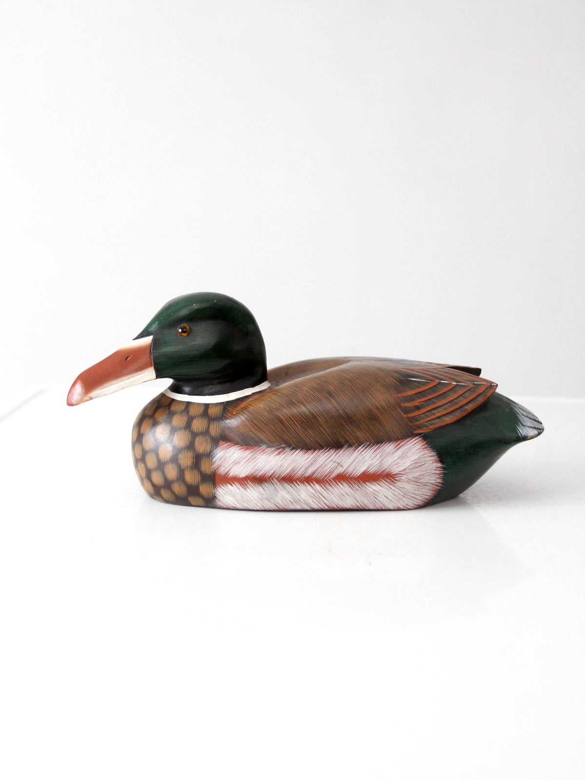 vintage hand painted wood mallard duck decoy
