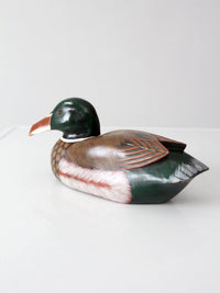 vintage hand painted wood mallard duck decoy