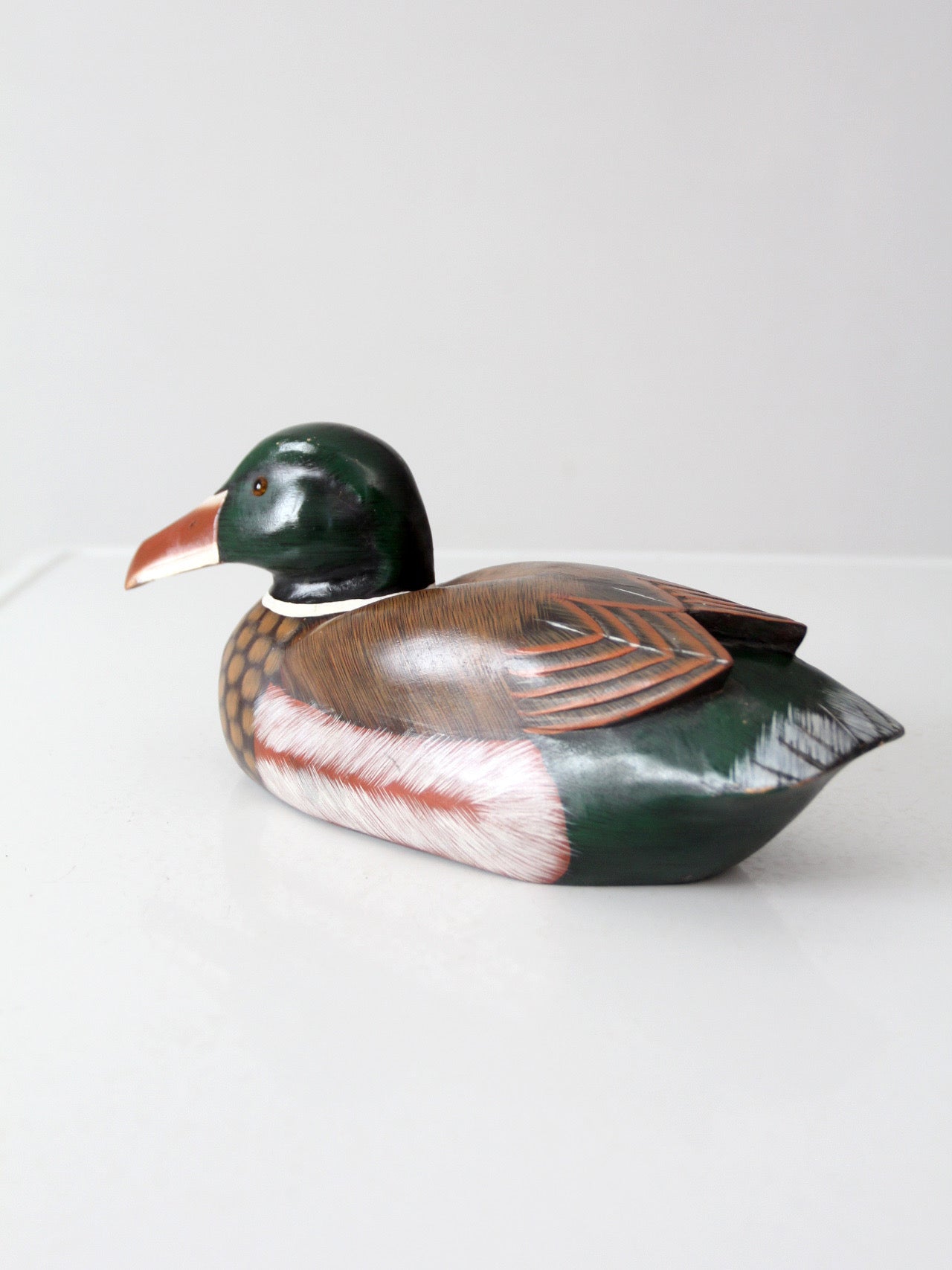 vintage hand painted wood mallard duck decoy