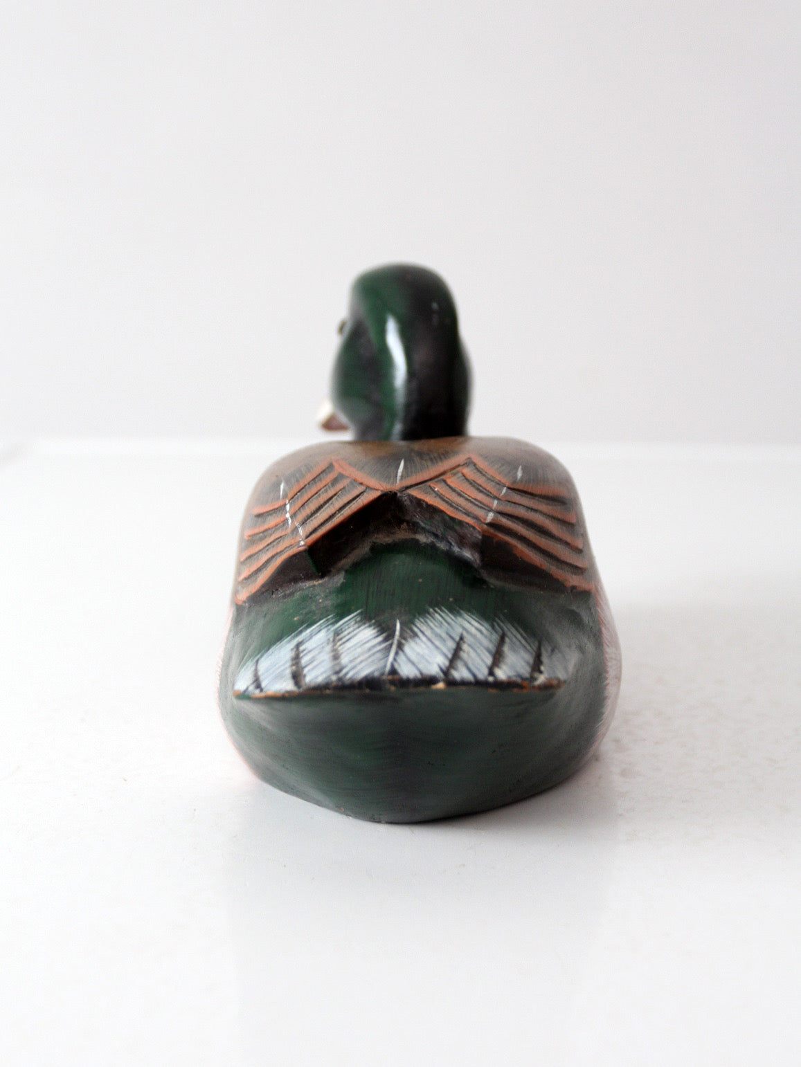 vintage hand painted wood mallard duck decoy