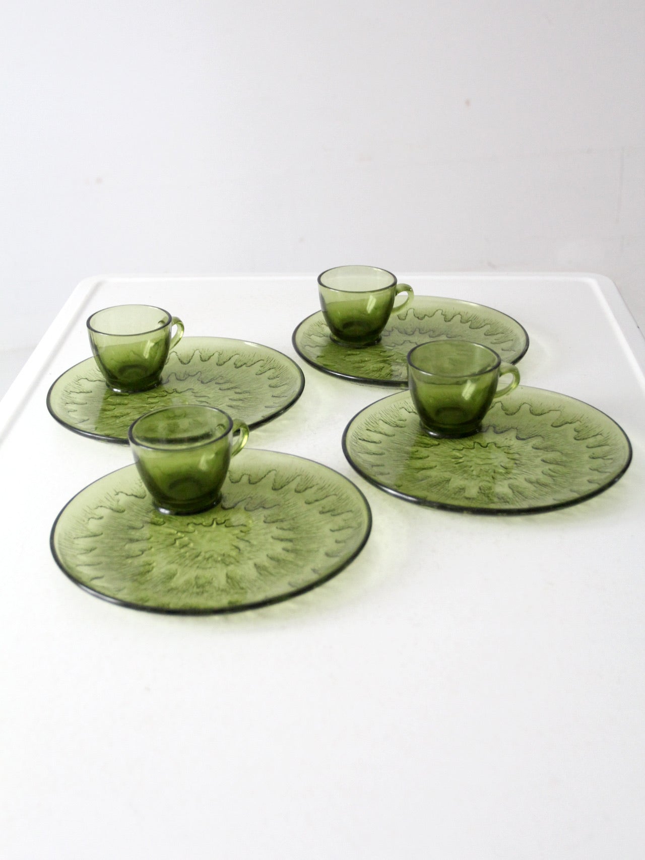 vintage 70s Indiana Glass Sunburst snack set – 86 Vintage