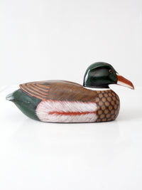 vintage hand painted wood mallard duck decoy