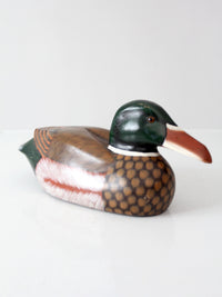 vintage hand painted wood mallard duck decoy
