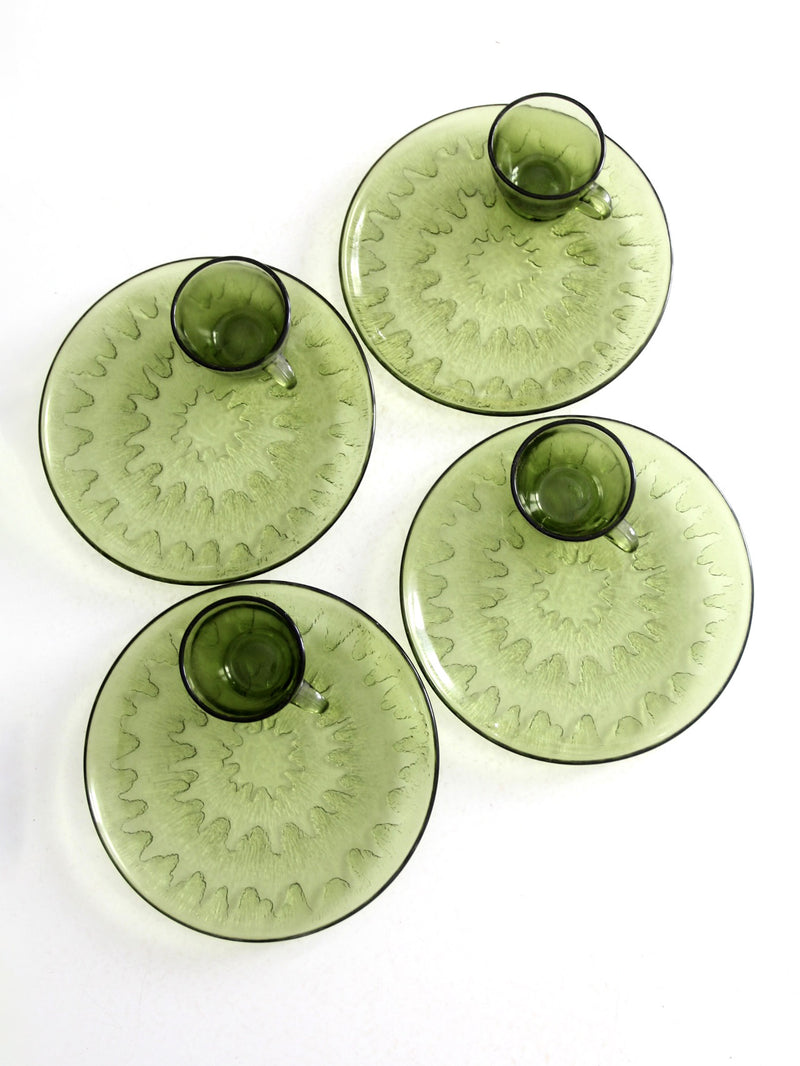 vintage 70s Indiana Glass Sunburst snack set