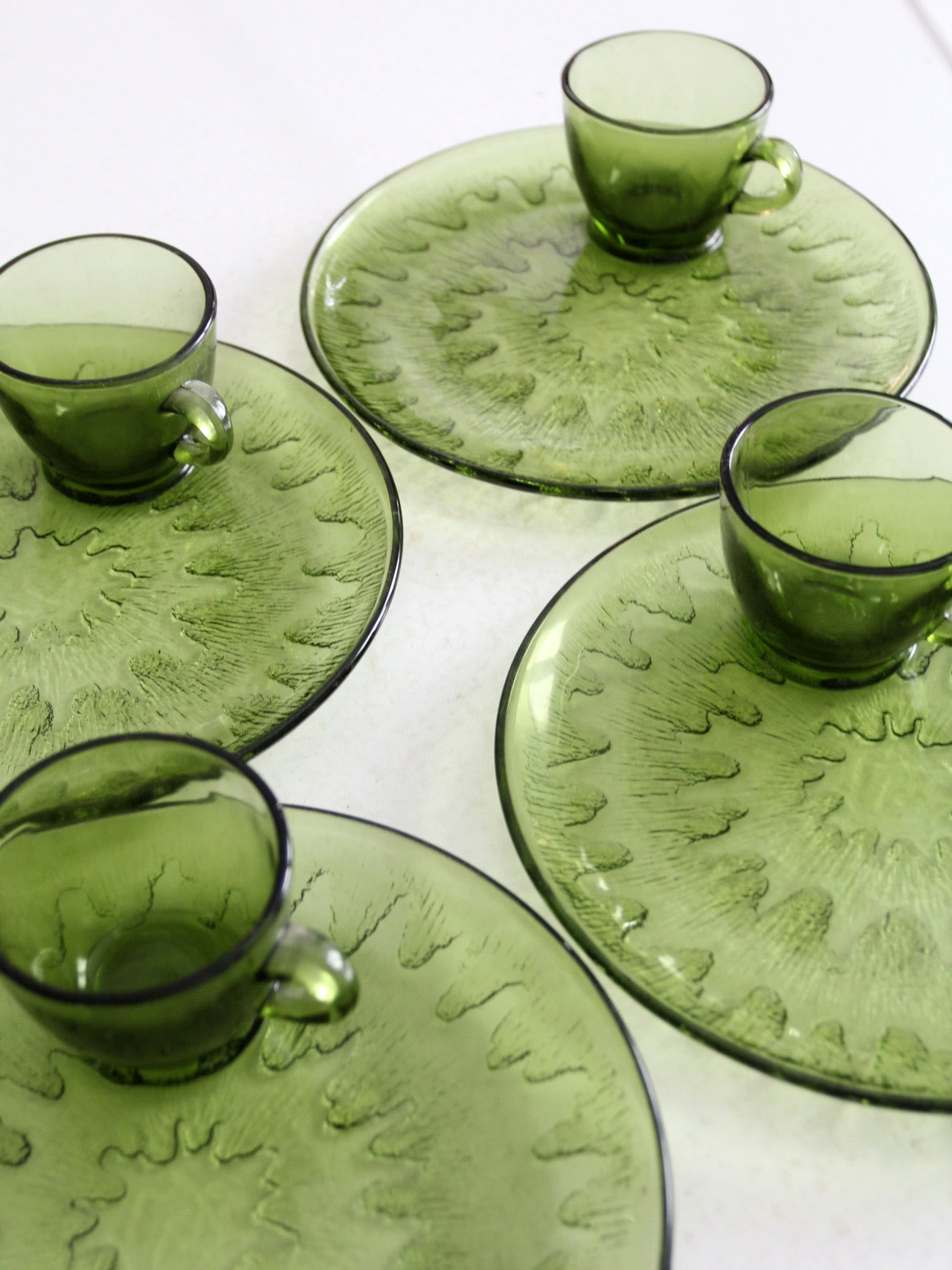 Indiana Glass 70s ヴィンテージ ガラス皿 5枚セット vintage 70s Indiana Glass Sunburst snack set – 86 Vintage
