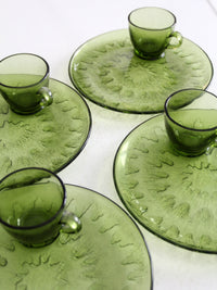 vintage 70s Indiana Glass Sunburst snack set
