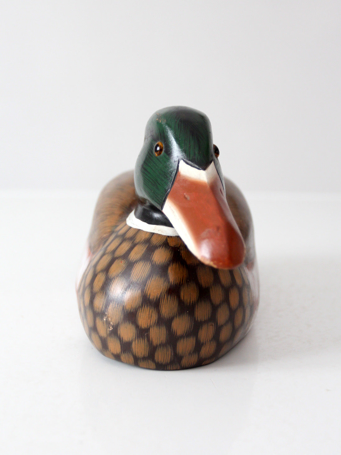 vintage hand painted wood mallard duck decoy