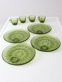 vintage 70s Indiana Glass Sunburst snack set