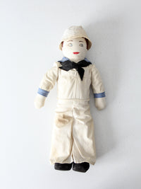 antique cloth sailor boy doll