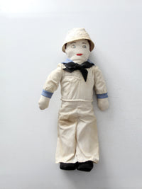 antique cloth sailor boy doll