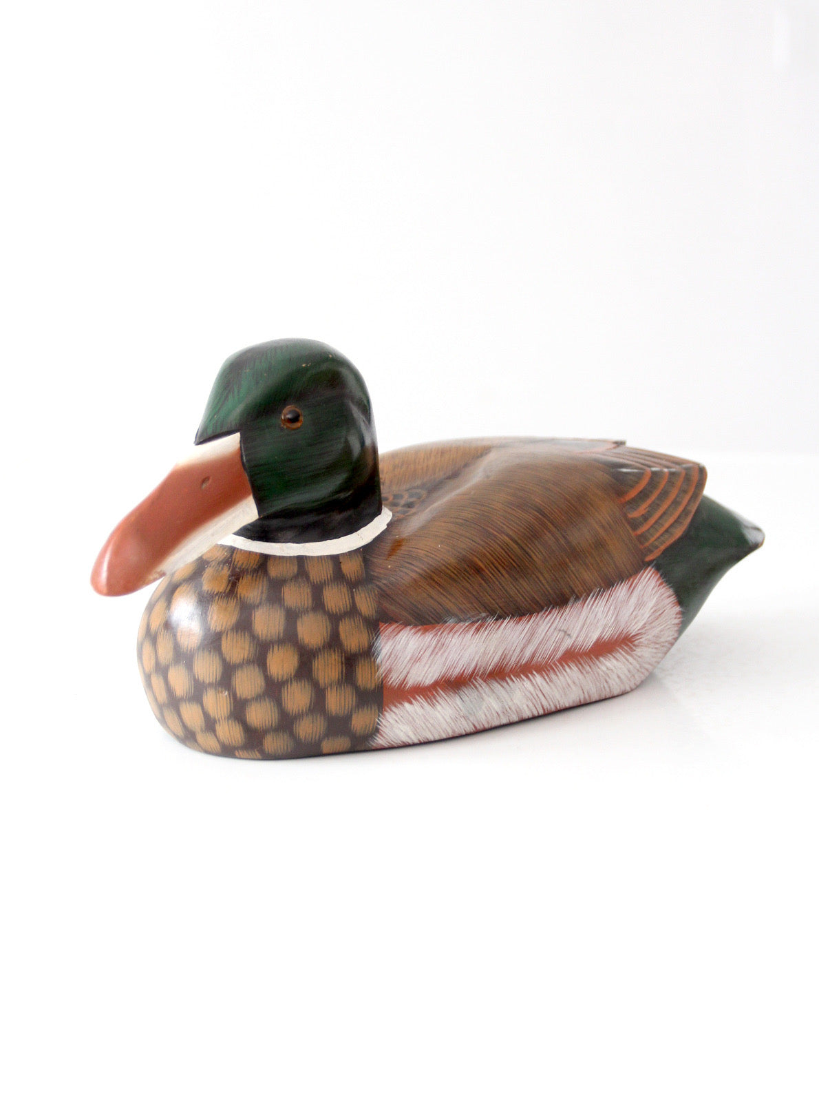 vintage hand painted wood mallard duck decoy