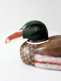 vintage hand painted wood mallard duck decoy
