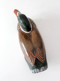 vintage hand painted wood mallard duck decoy