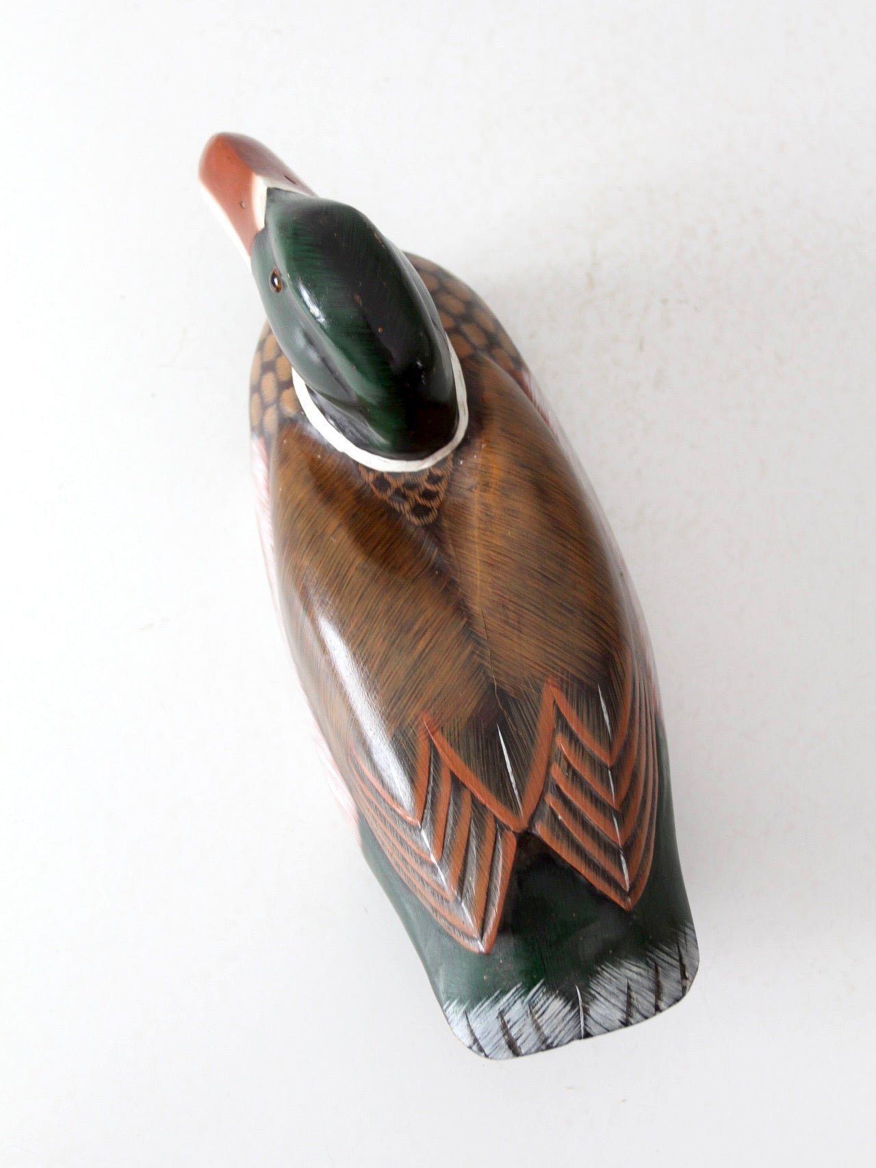 vintage hand painted wood mallard duck decoy