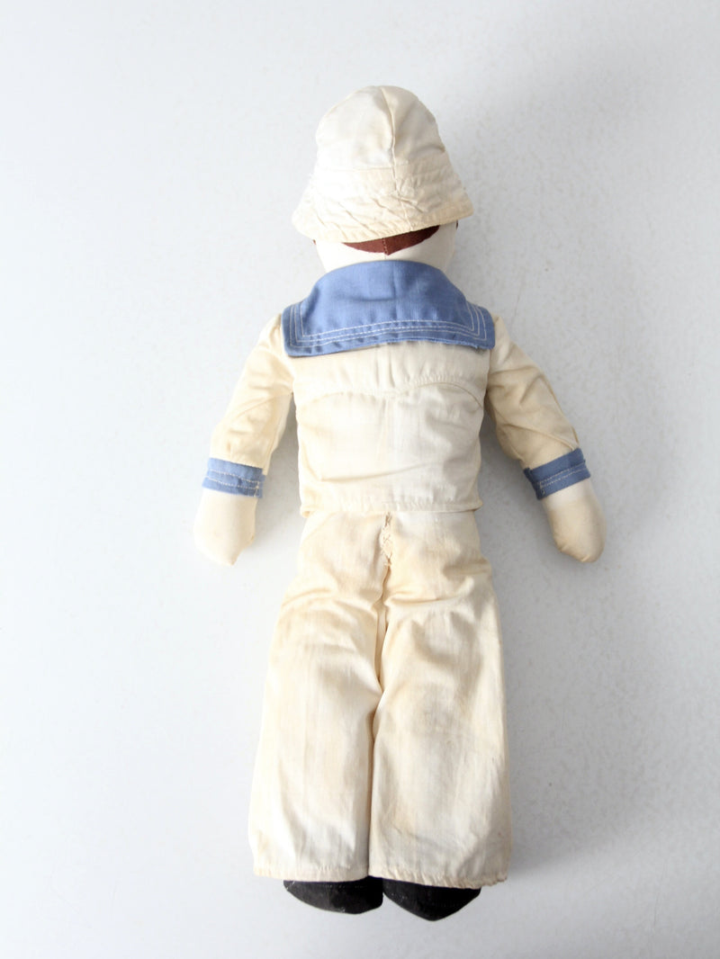 antique cloth sailor boy doll