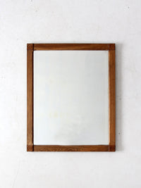 vintage oak beveled mirror