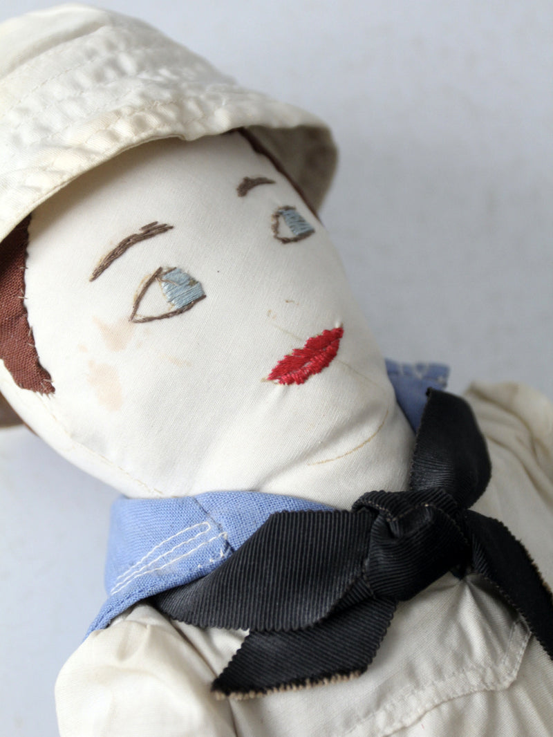 antique cloth sailor boy doll