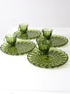 vintage 70s Anchor Hocking Fairfield snack plate and cup set of 8