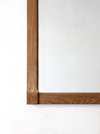 vintage oak beveled mirror