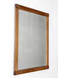 vintage oak beveled mirror