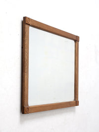 vintage oak beveled mirror