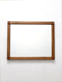 vintage oak beveled mirror