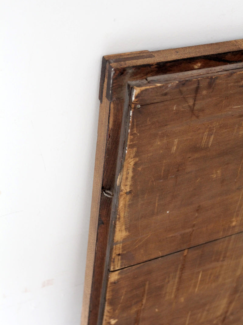 vintage oak beveled mirror