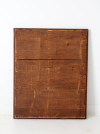 vintage oak beveled mirror