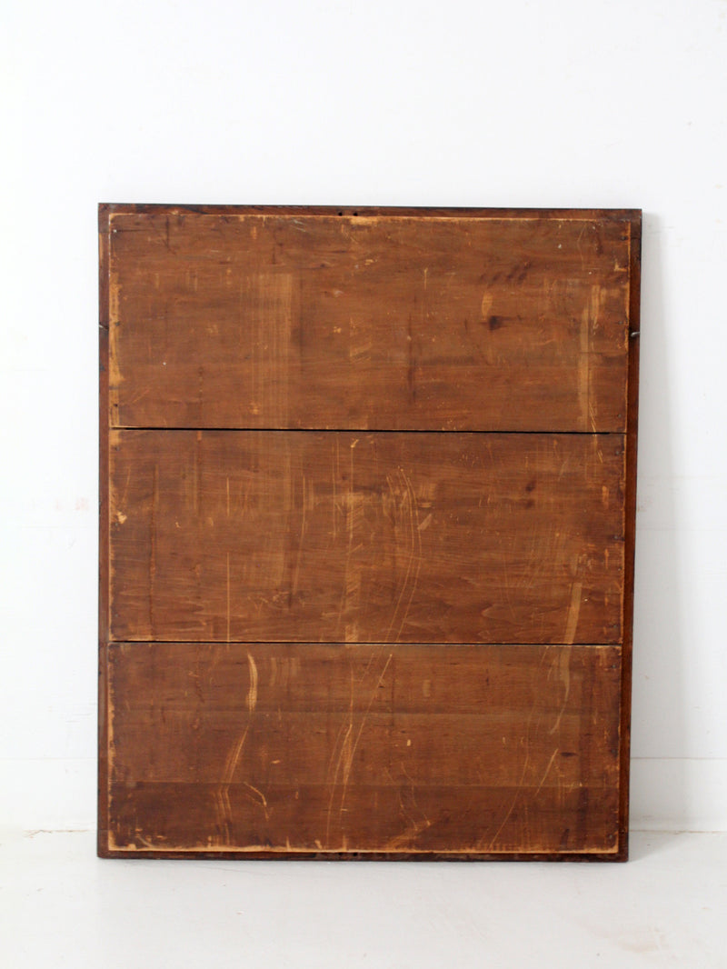 vintage oak beveled mirror