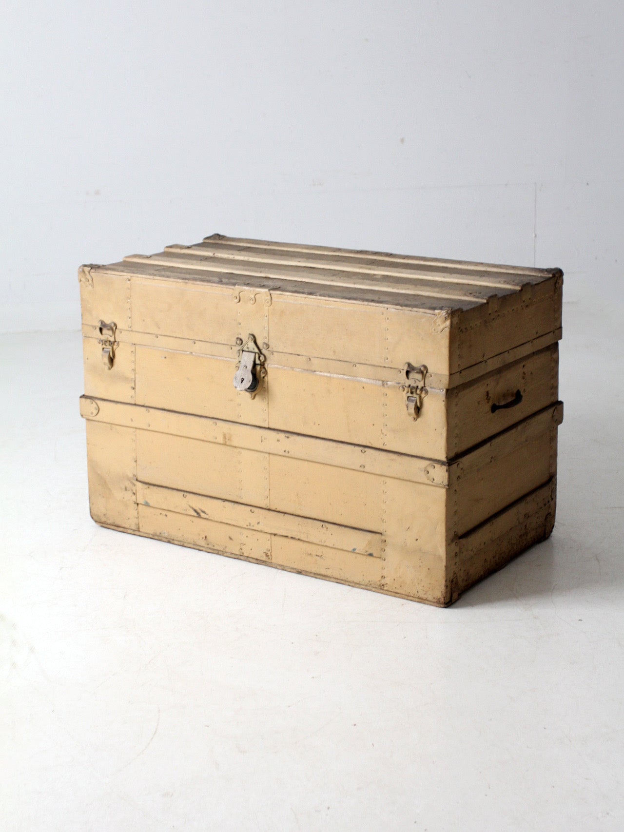 antique wooden steamer trunk