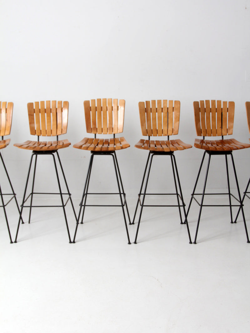 mid century Arthur Umanoff bar stools set of 8