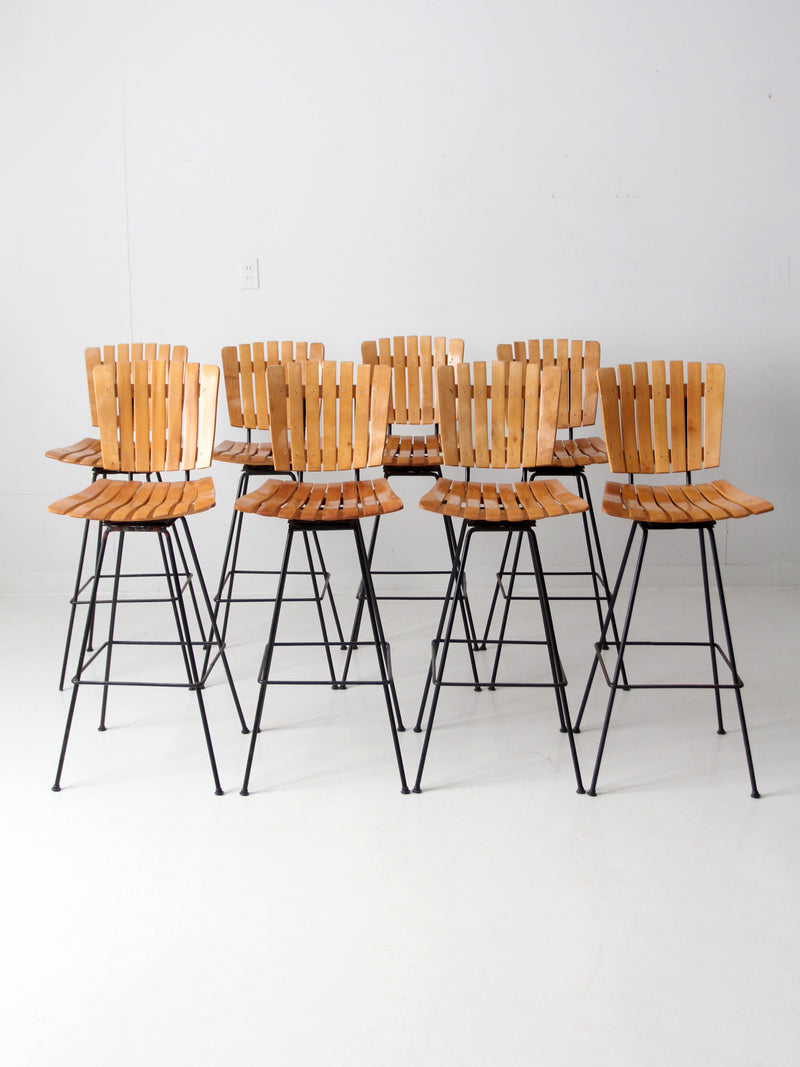 mid century Arthur Umanoff bar stools set of 8