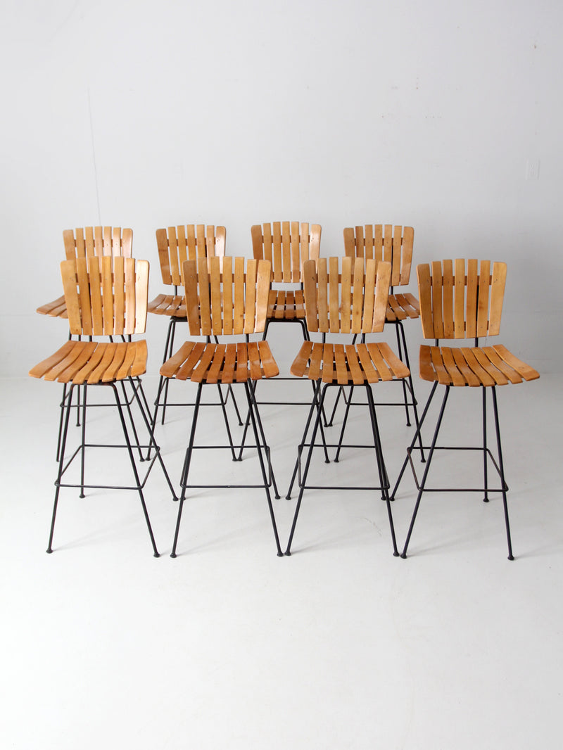 mid century Arthur Umanoff bar stools set of 8