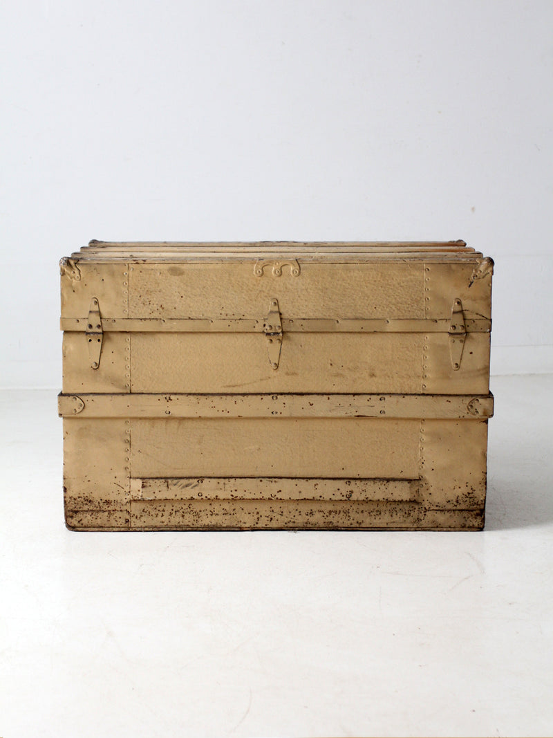 antique wooden steamer trunk