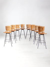 mid century Arthur Umanoff bar stools set of 8