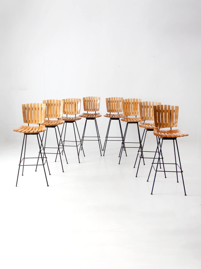 mid century Arthur Umanoff bar stools set of 8