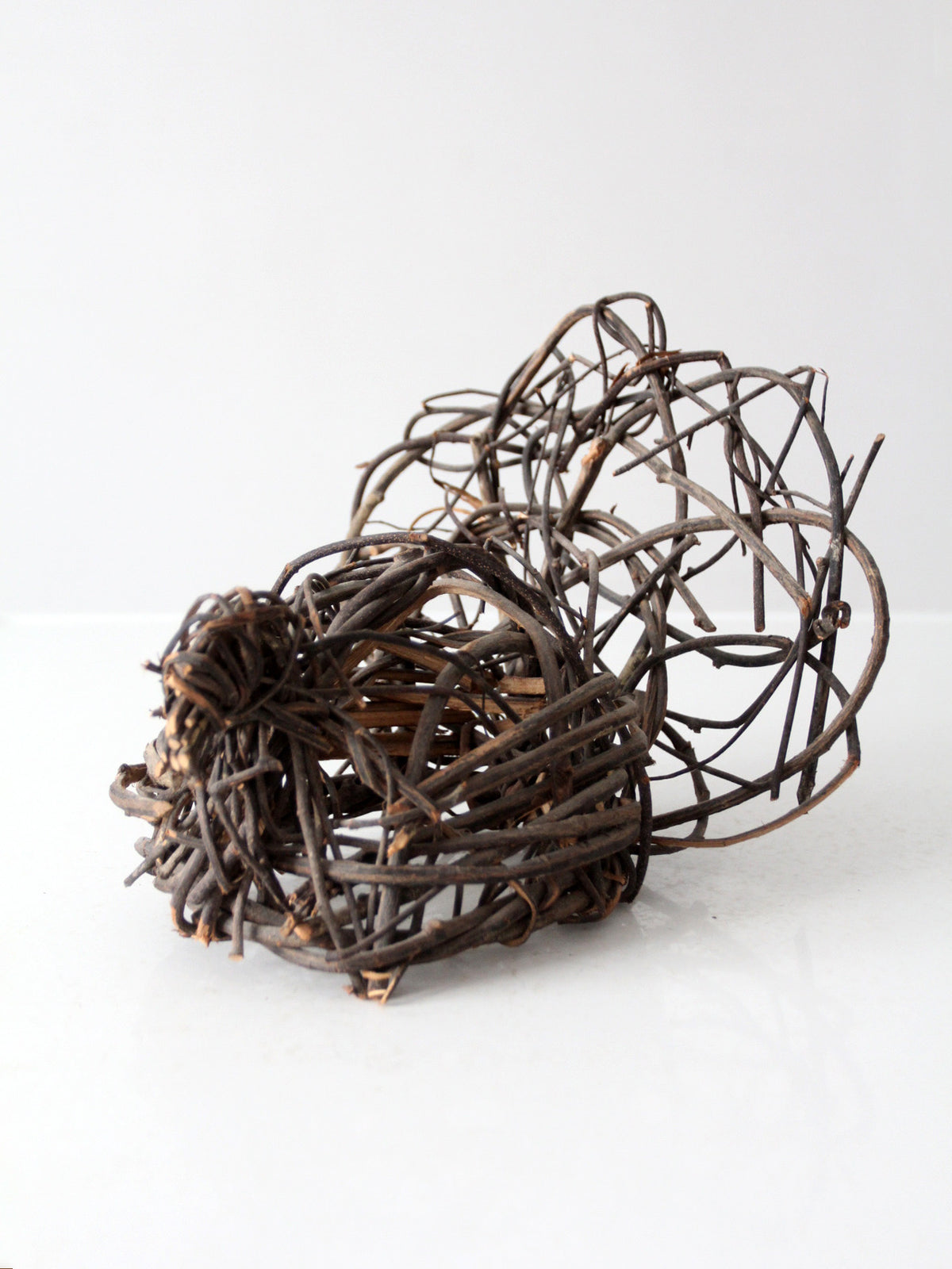 vintage woven grapevine turkey folk art sculpture