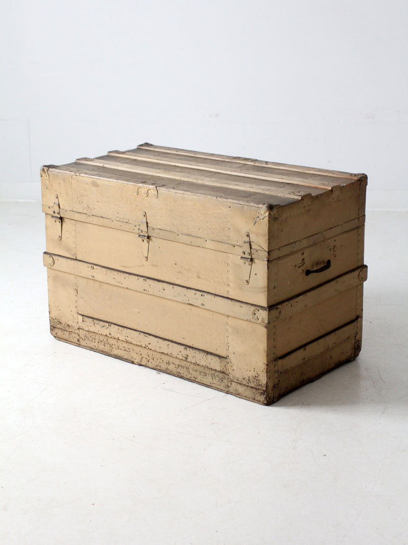 antique wooden steamer trunk