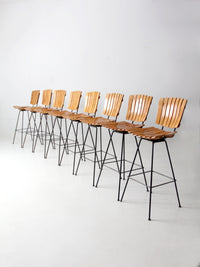 mid century Arthur Umanoff bar stools set of 8