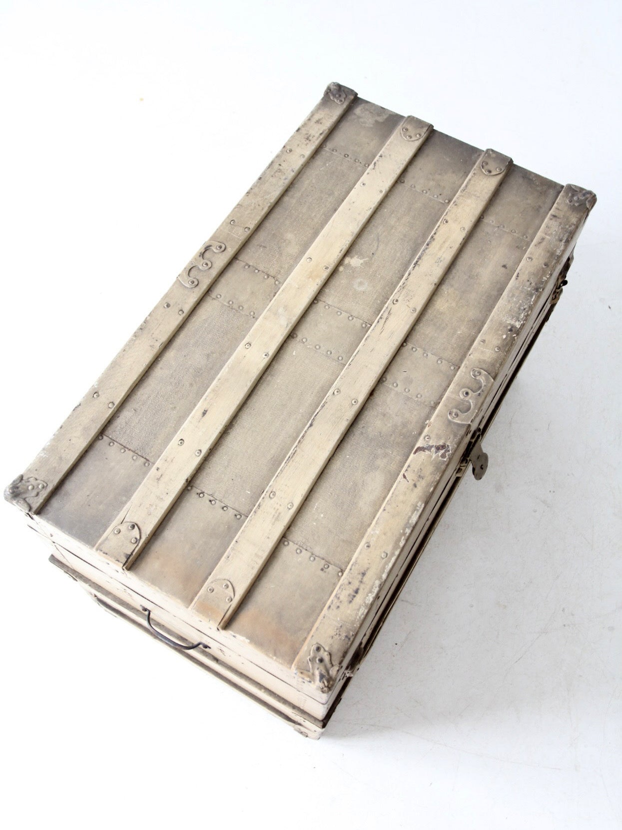 antique wooden steamer trunk