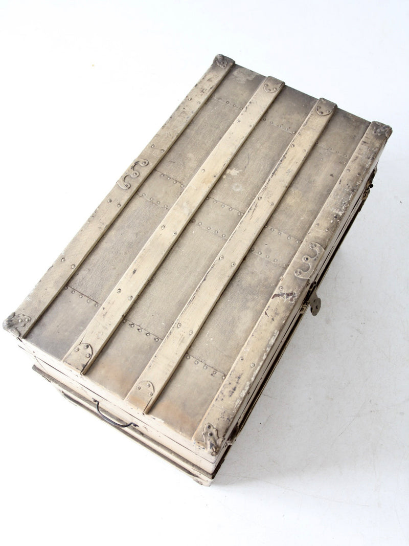 antique wooden steamer trunk