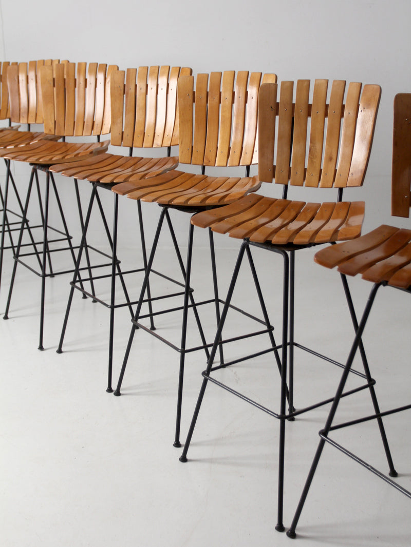 mid century Arthur Umanoff bar stools set of 8