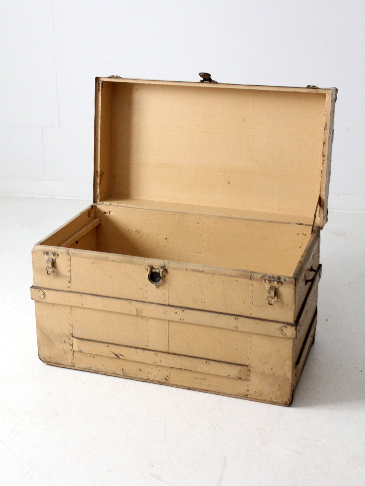 antique wooden steamer trunk